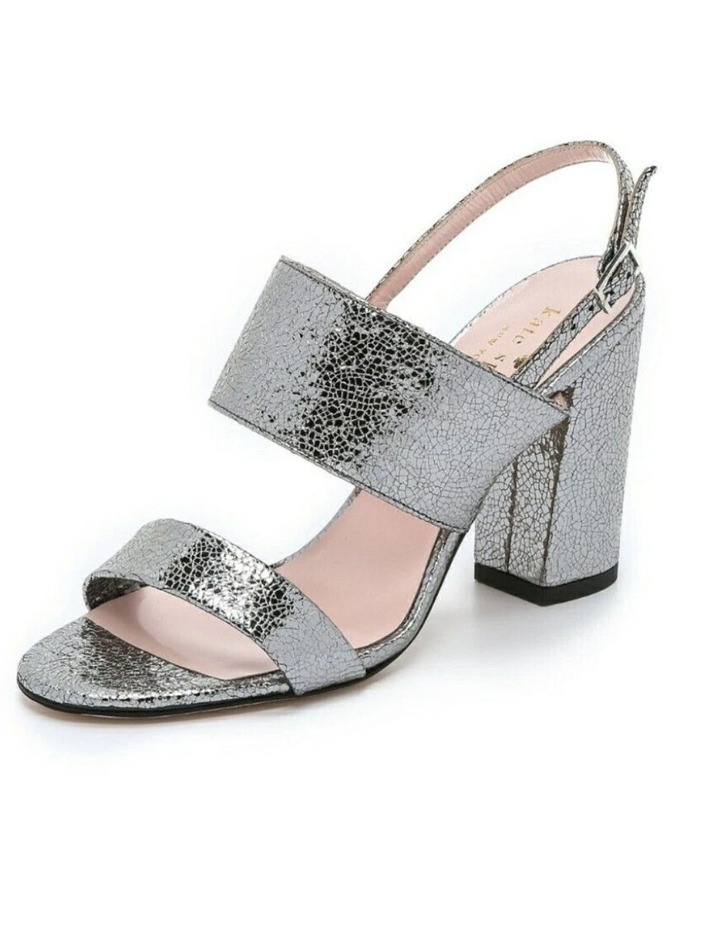 Kate Spade Silver Silver Stud Block Heels Women’s Size 8